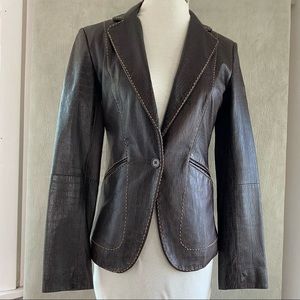 CACHE Crock Embossed Leather Jacked